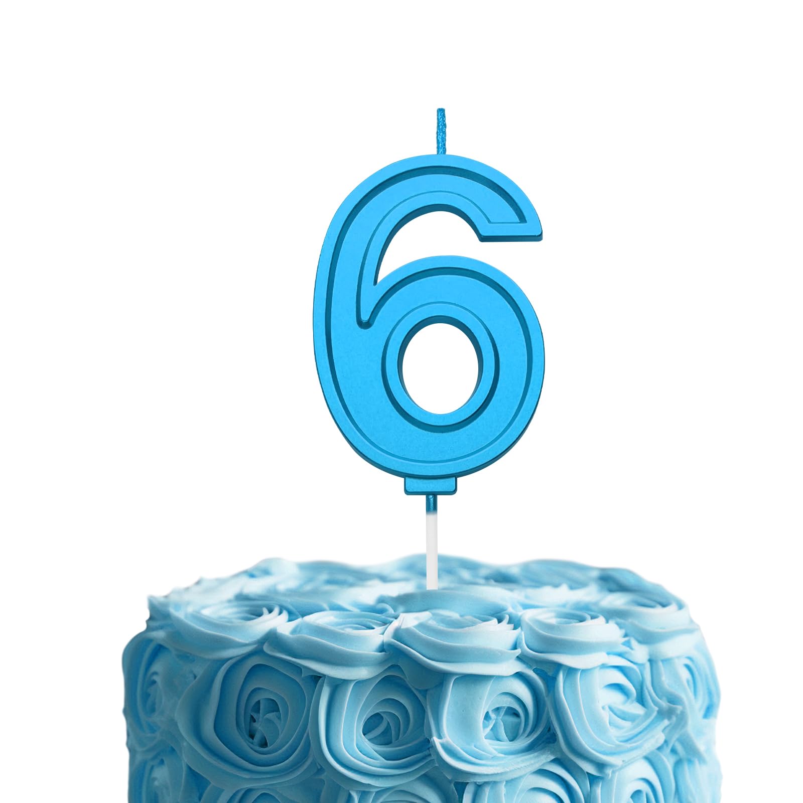 Amazon.co.jp: ブルー 6 数字 バースデーキャンドル ケーキ用 2.76